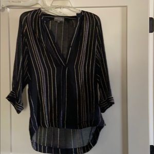 Michael Stars Embroidered Hi Low Blouse S